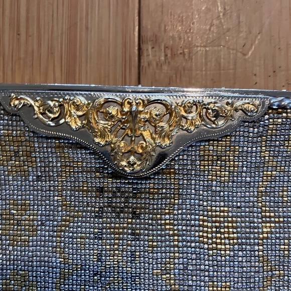 RARE 1950s gold and silver purse vintage hand beaded hand made in France - Picture 2 of 7